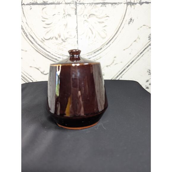 Vintage Moriage Redware Sugar Bowl w/ Handpainted Rooster Motif, MCM, Pre-Owned - Picture 5 of 7